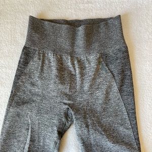 Grey Marl and Teal GYMSHARK High Waisted Flex Leggings